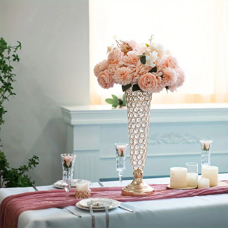 Two Crystal Vases Center Table Decor For Weddings And Home