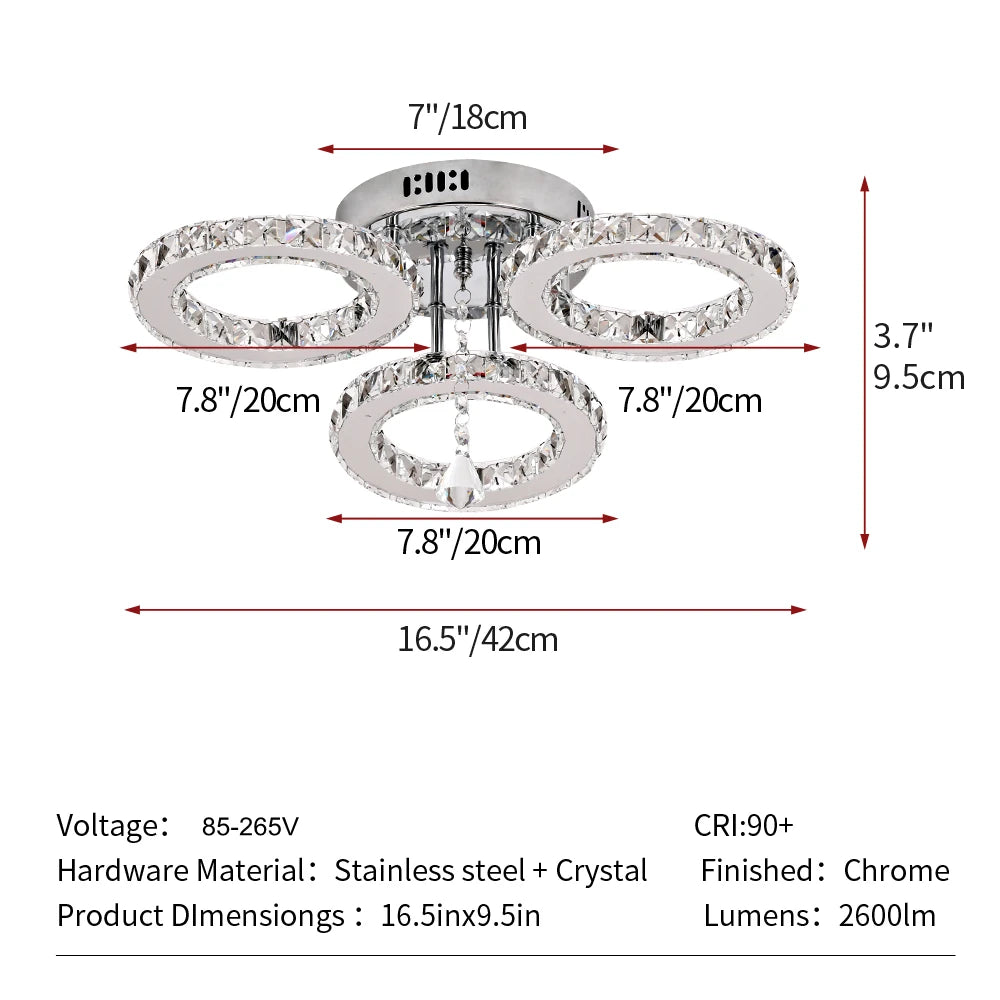 Vetrulus Modern Luxury Crystal Ceiling Chandelier for Living Room