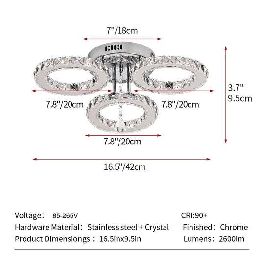 Vetrulus Modern Luxury Crystal Ceiling Chandelier for Living Room