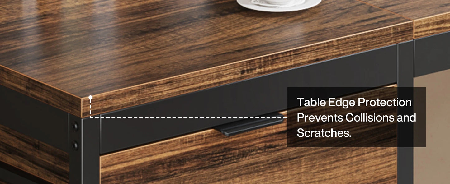 Tribesigns Industrial Computer Desk With 3 Drawers And Reversible Setup