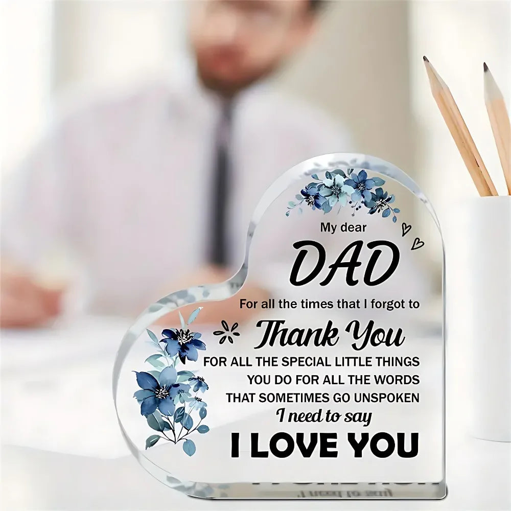 Acrylic Block Puzzle Plaque Gift For Father From Daughter Son
