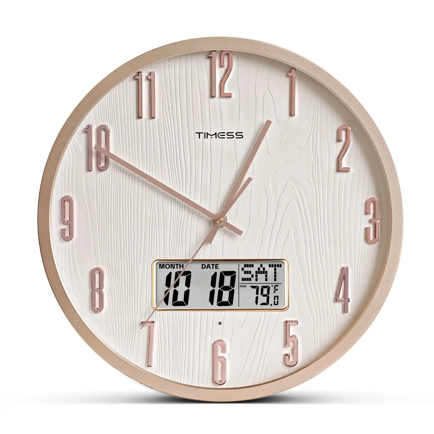 TIMESS Luminous Voice Activated Wall Clock With Night Light
