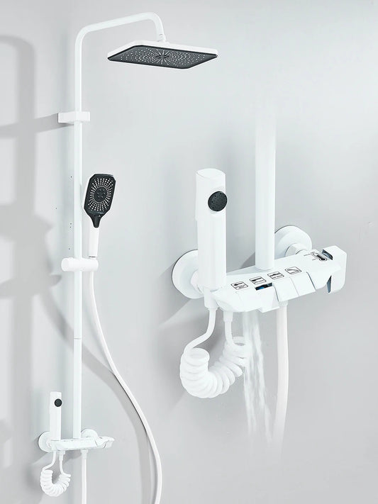 Quyanre 4 Way Shower System With Rain Shower Bidet Faucet
