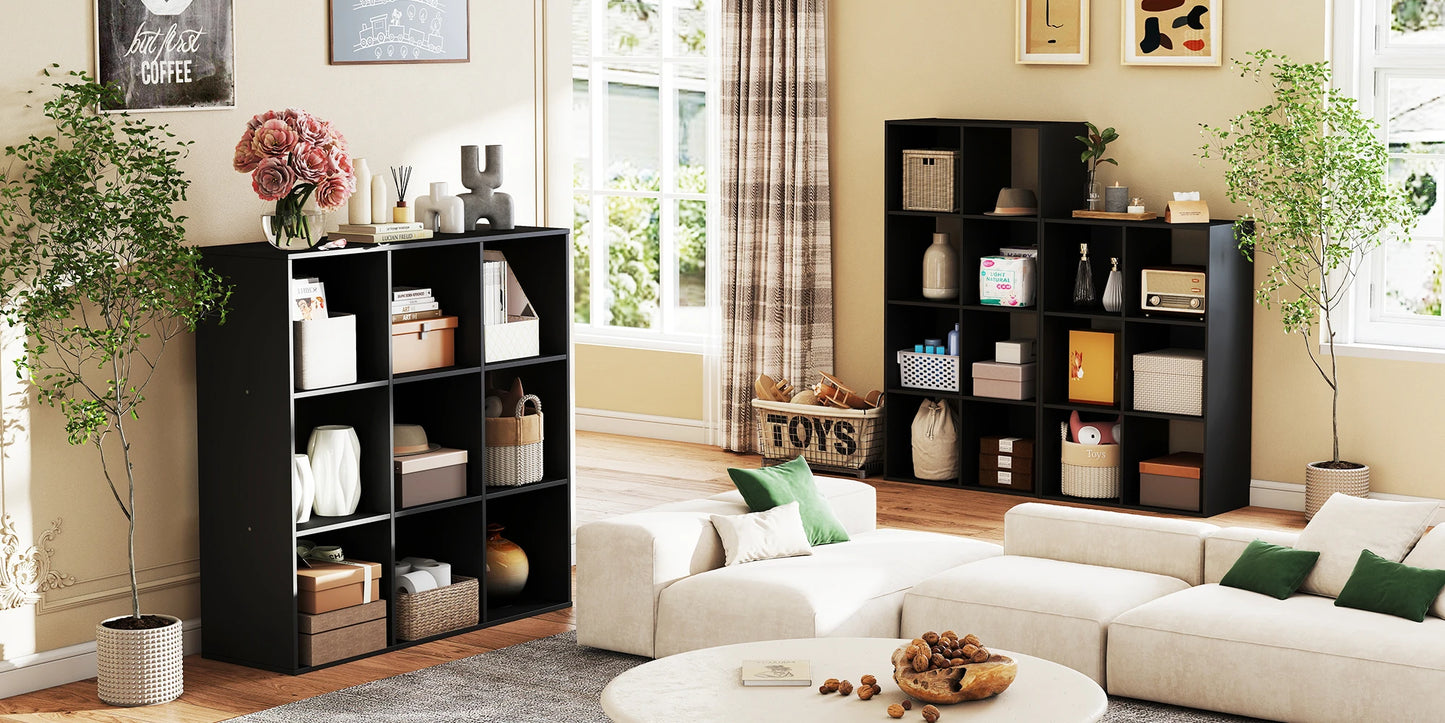 JHK 9 Cube Wood Storage Organizer Bookcase Open Shelf Living Room Home Office