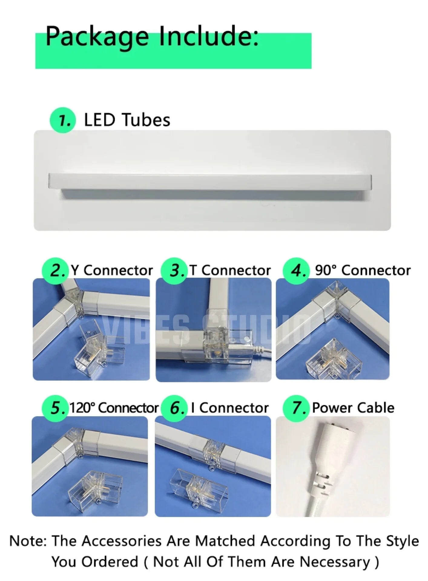 Hexagon LED Ceiling Light Tube For Garage Workshop