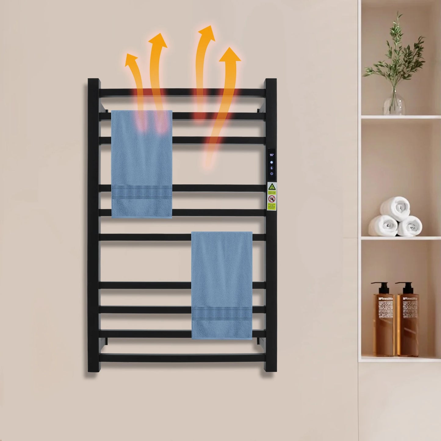 Towel Warmer Rack For Bathroom With Timer Wall Mounted 120W 110V