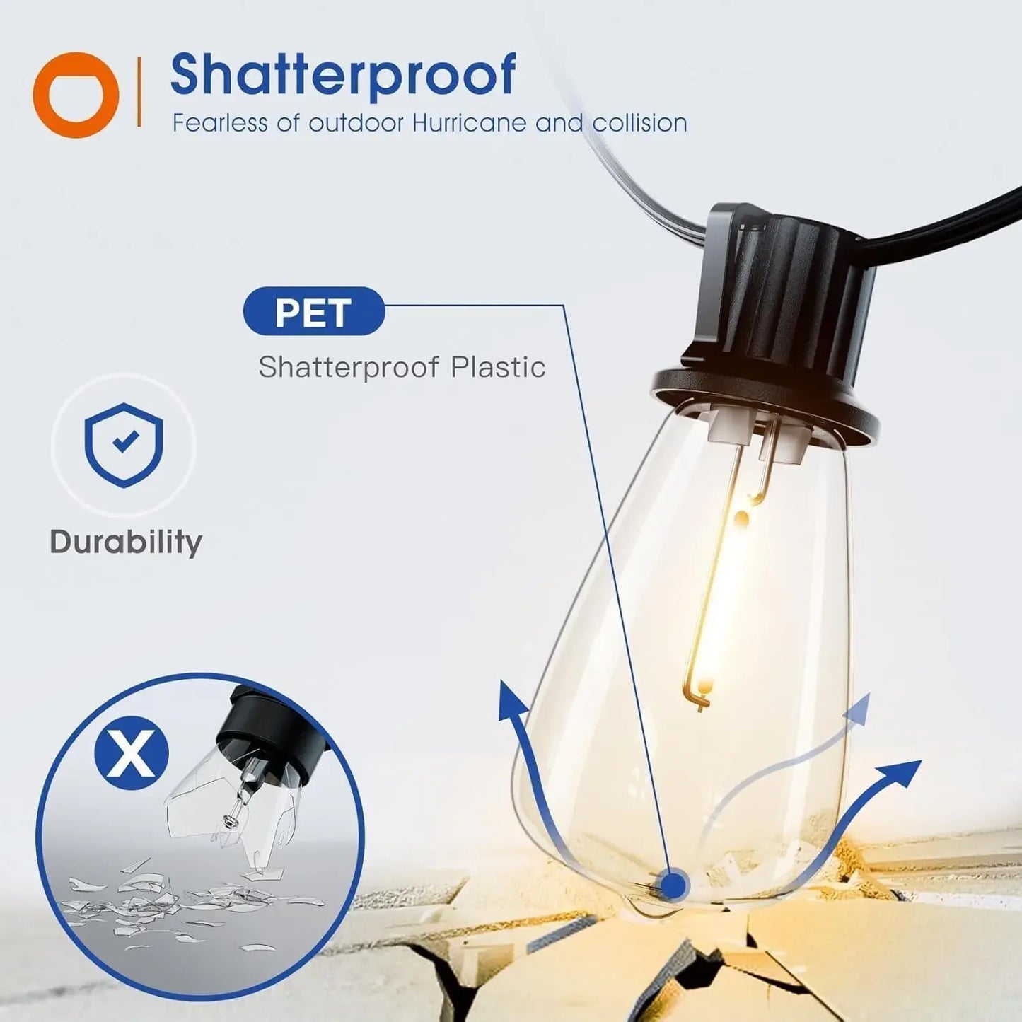 MIMIRGB LED Outdoor String Lights Waterproof Dimmable
