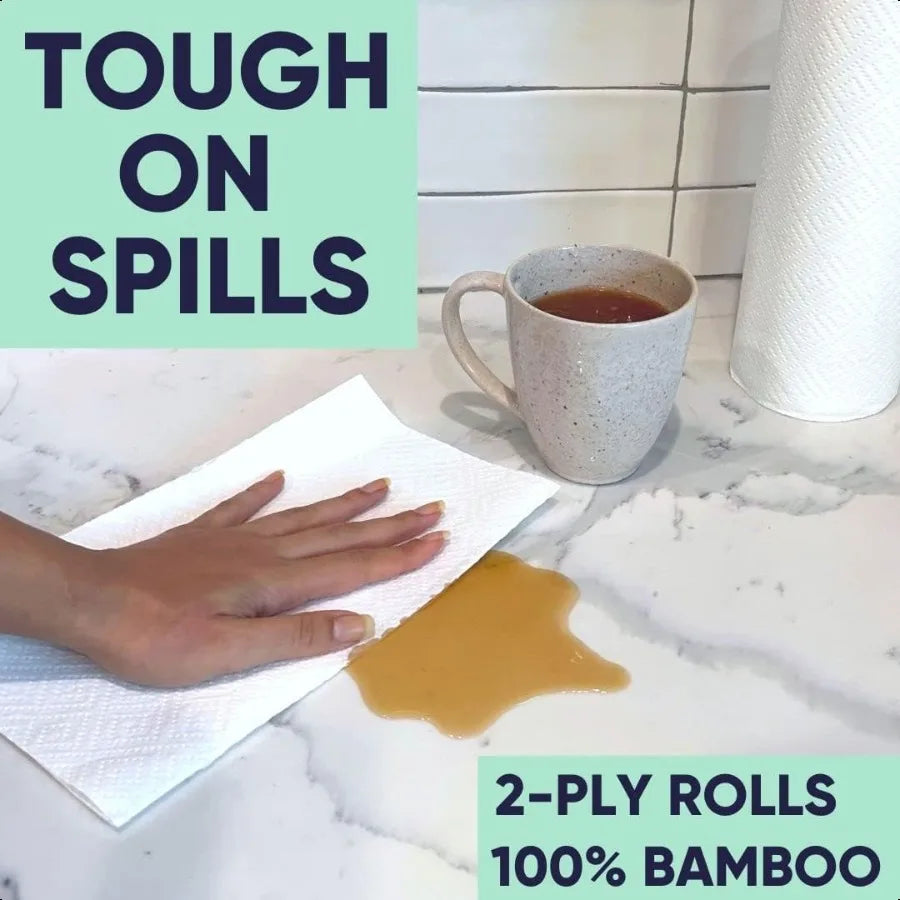 Save Trees Bamboo Paper Towels 1800 Sheets 12 Pack Absorbent