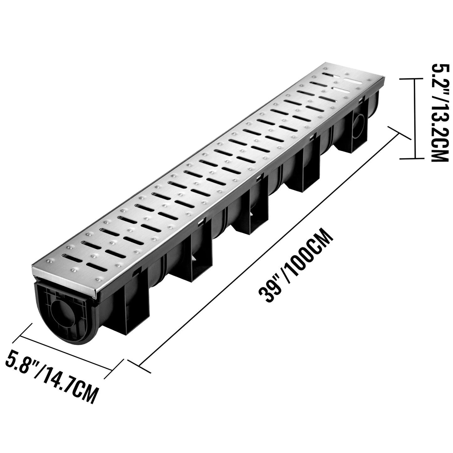 Stainless Steel Driveway Floor Trench Drain Channel HDPE Drainage Cover