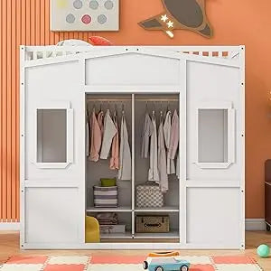 Loft Bed With Built In Storage Wardrobe And Windows