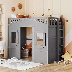 Loft Bed With Built In Storage Wardrobe And Windows