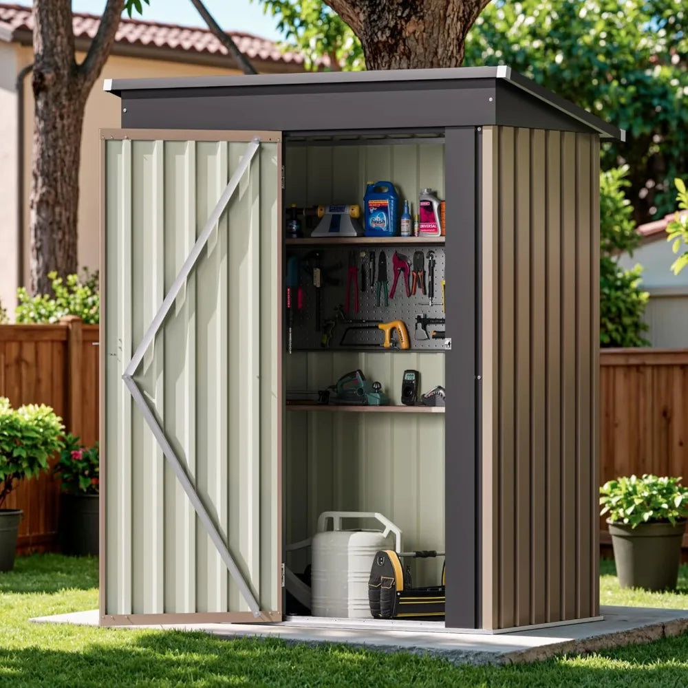 Outdoor Lockable Metal Shed For Garden Storage Anti Corrosion Design