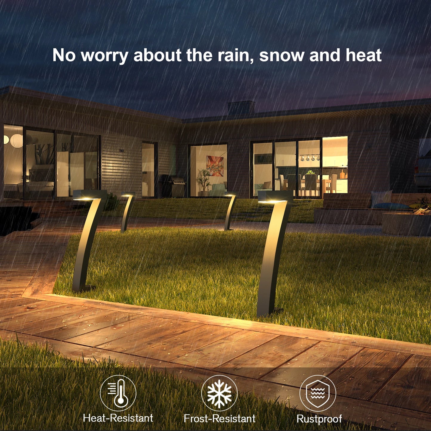 KPSTEK 6Pack Solar Pathway Lights Outdoor LED Auto On Off