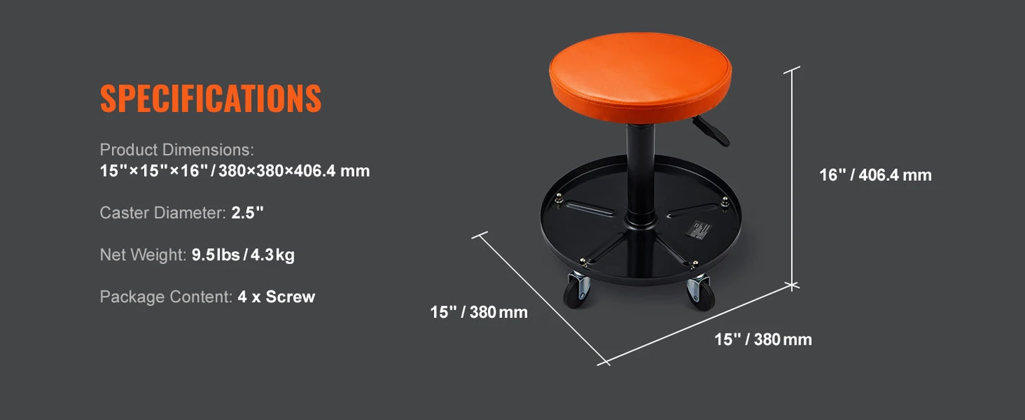 SucceBuy Mechanic Stool Rolling Pneumatic Creeper for Garage Auto Repair