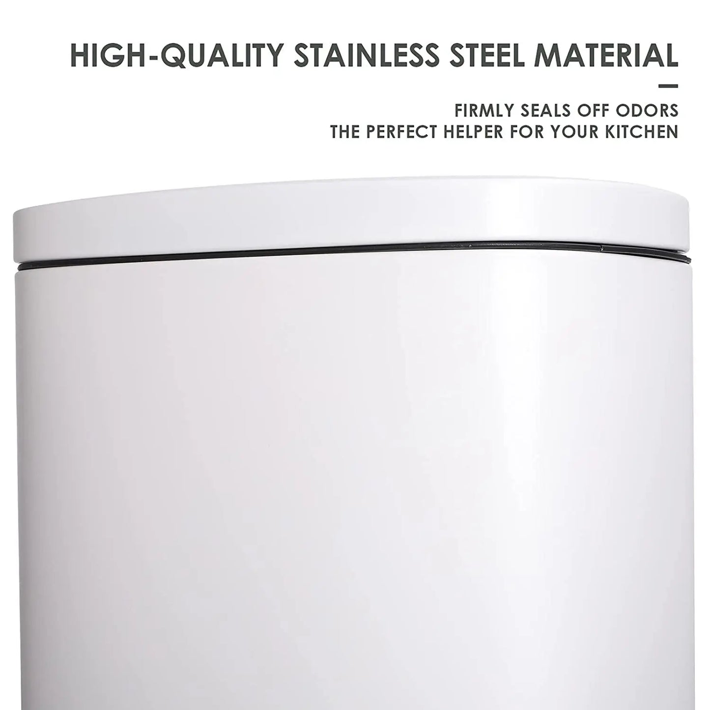 Rectangular Trash Can With Soft Close Pedal Stainless Steel