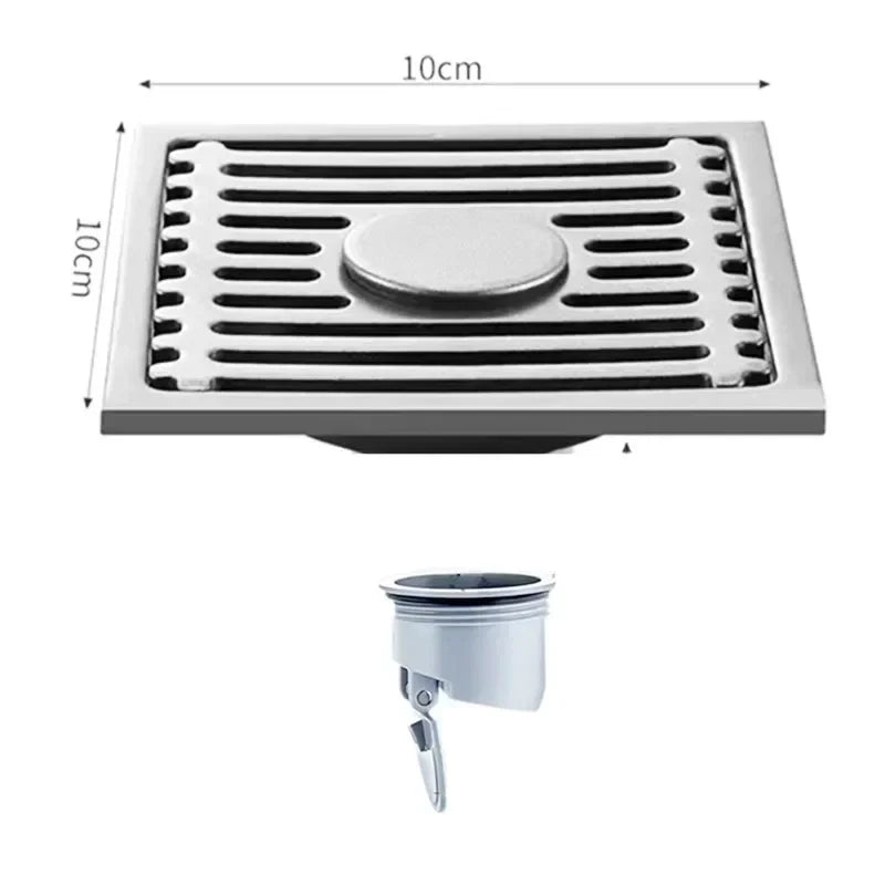 Stainless Steel Shower Floor Drain With Removable Cover Anti Odor