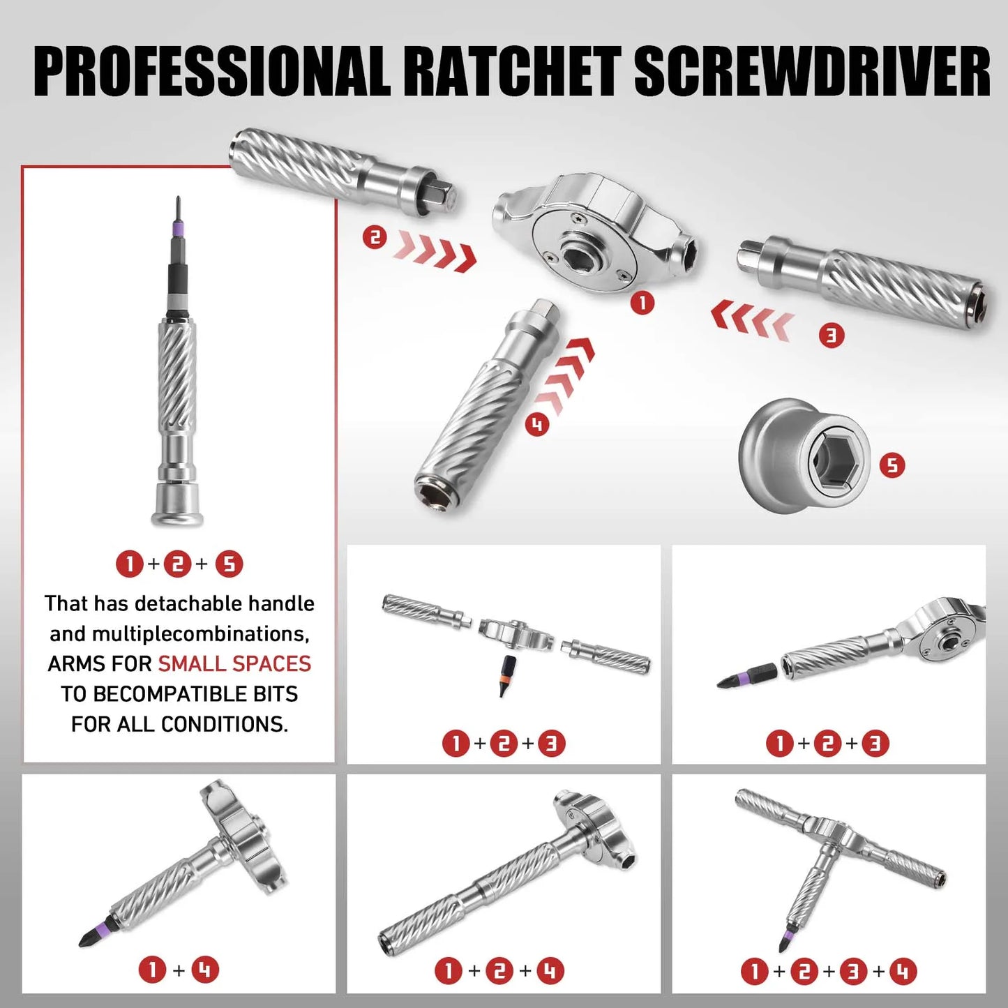 VMAN 66in1 Multifunction Ratchet Screwdriver Set with Magnetic Bits