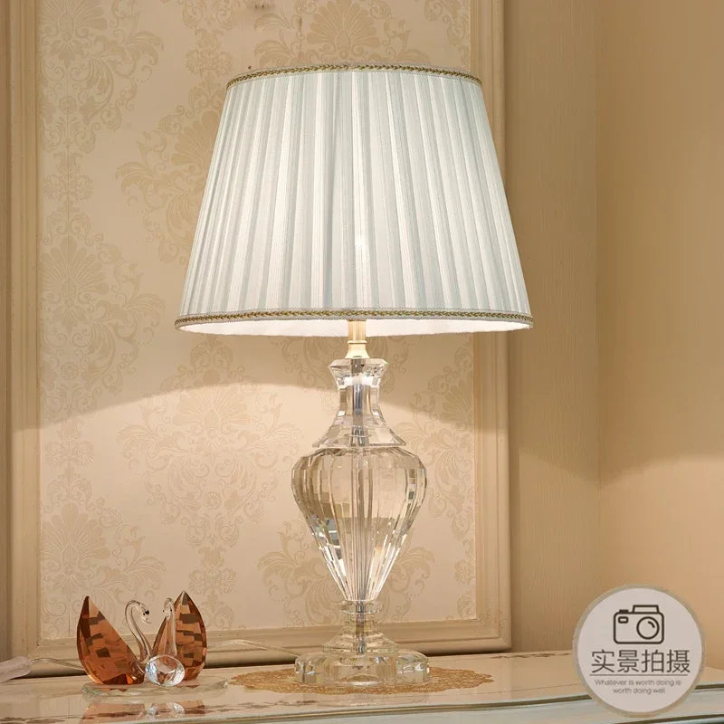 Crystal Table Lamp LED Bedside Light for Modern Bedroom