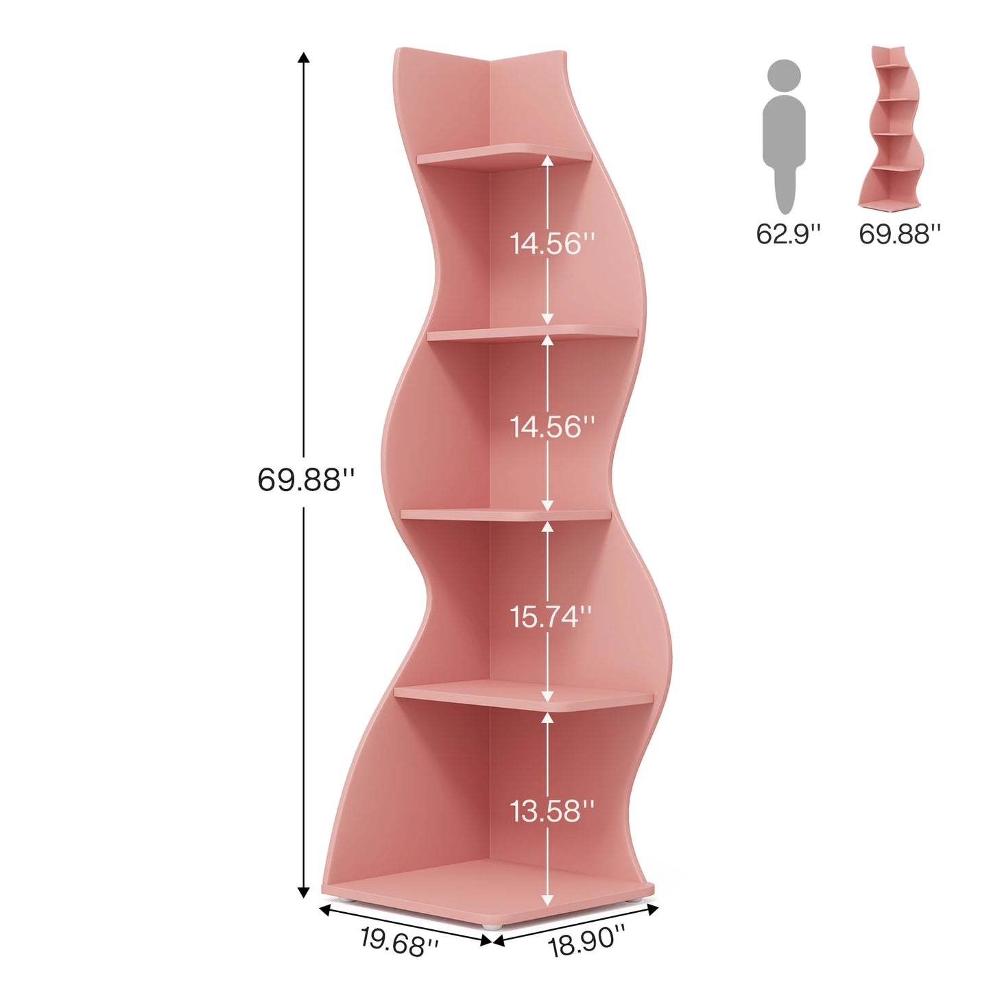 Tribesigns 5 Tier Corner Shelf Wall Bookshelf Plant Stand