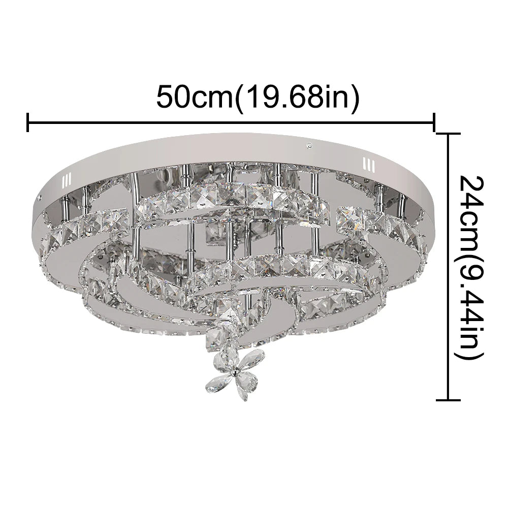 VETRULUS Luxury K9 Crystal Chandelier Modern Ceiling Pendant Light Dimmable