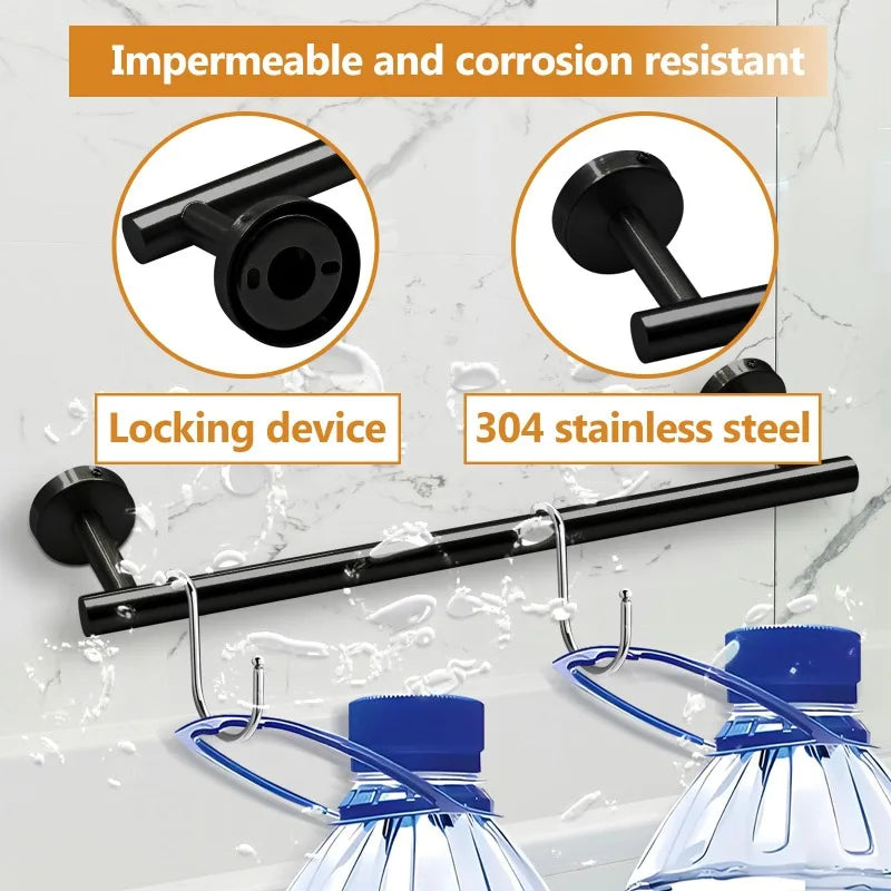 Bathroom Hardware Set 7Pcs Stainless Steel Towel Rack Kit