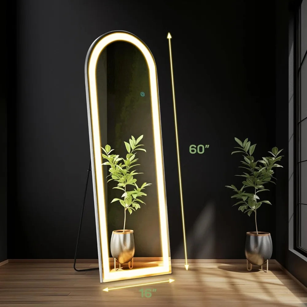 High-concerned LED Lighted Mirror With Tri Color Lighting Aluminum Frame