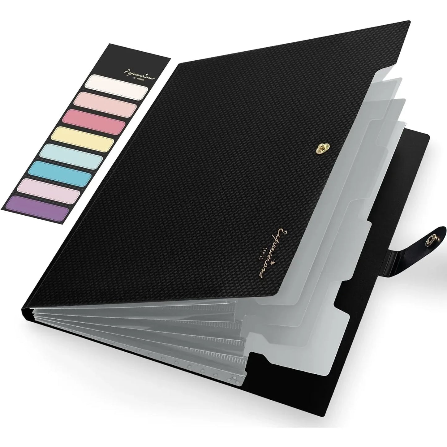 Expandable File Folder With 5 Pockets Polypropylene Organizer Office