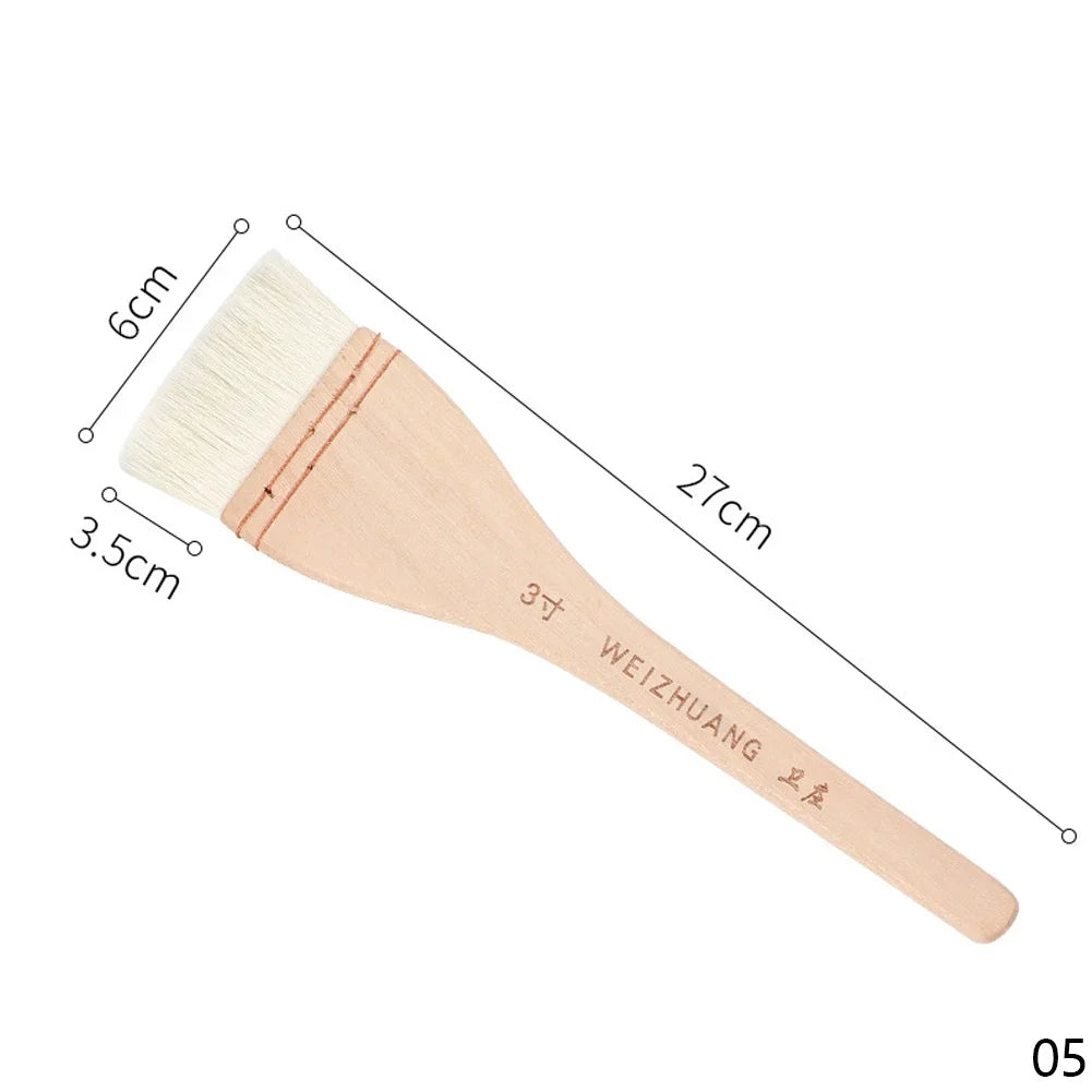 Goat Hair Wooden Handle Paint Brushes For Watercolor And Oil Painting