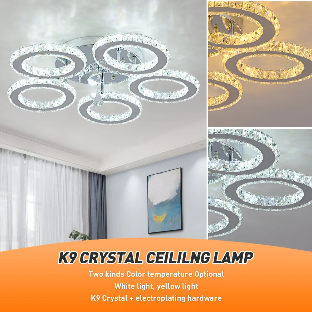 Vetrulus Modern Luxury Crystal Ceiling Chandelier for Living Room