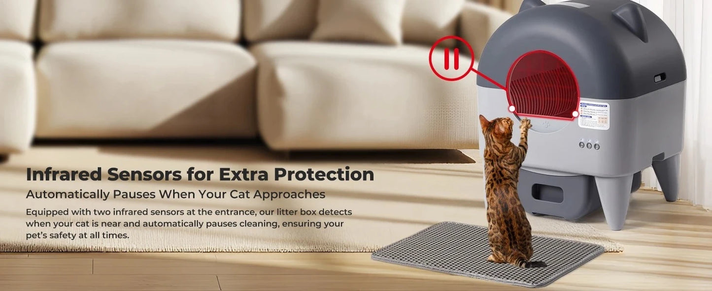 Lunapurr Automatic Self-Cleaning Cat Litter Box With App Control Multi-Cat
