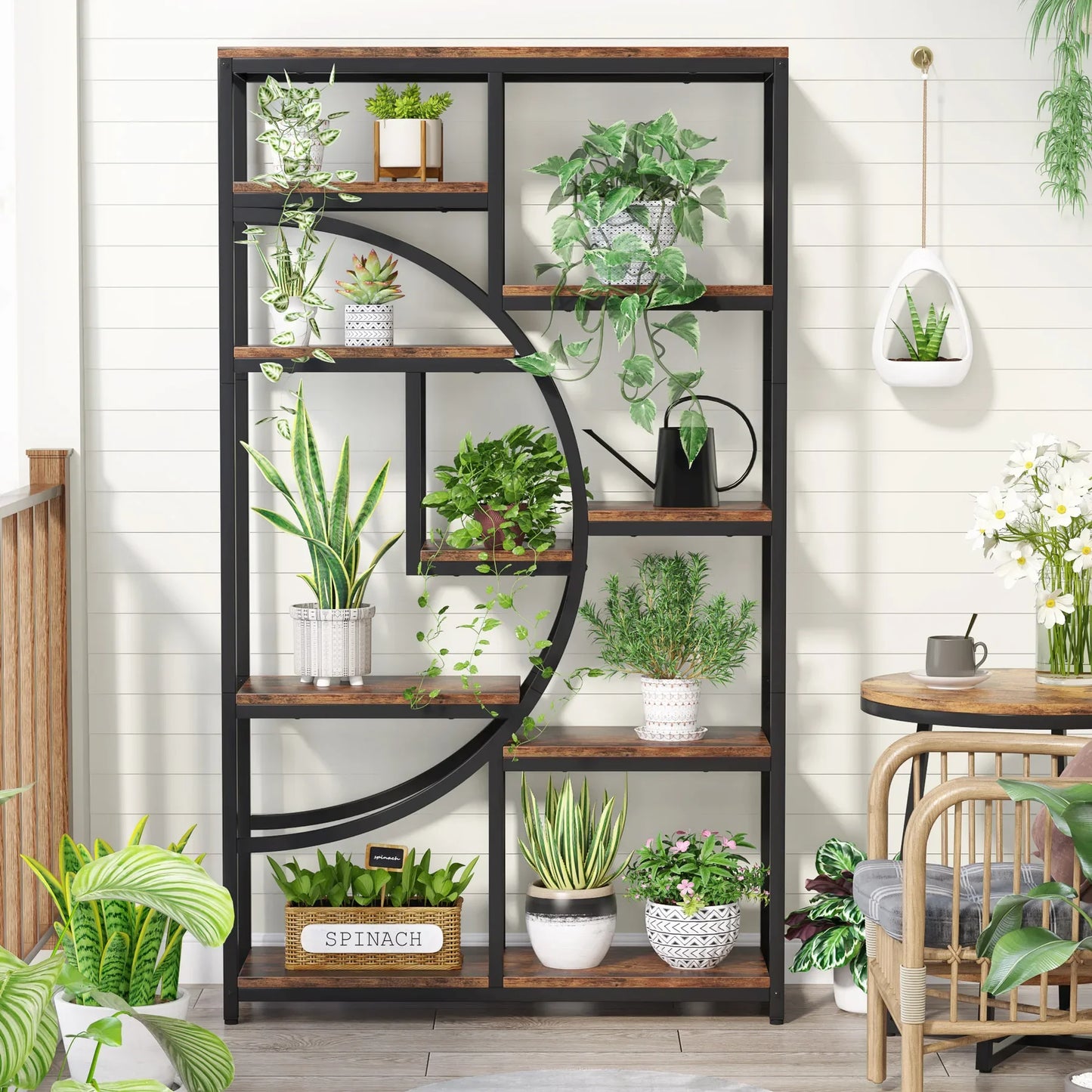 Tribesigns 5 Tier Industrial Bookshelf Etagere Freestanding Bookcase