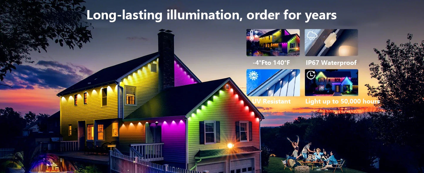 MIMIRGB Smart RGBIC Outdoor Lights 90 LEDs 75 Scene Modes