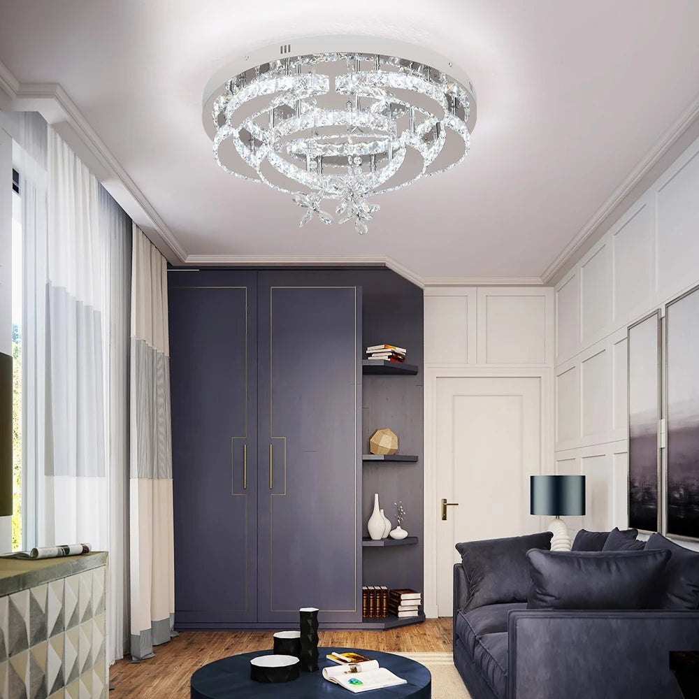 VETRULUS Luxury K9 Crystal Chandelier Modern Ceiling Pendant Light Dimmable
