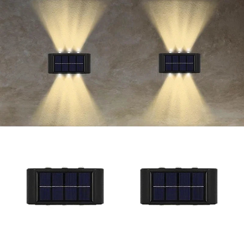 DOUWENXI Solar Powered Garden Wall Light Outdoor Waterproof 6LED Lamp