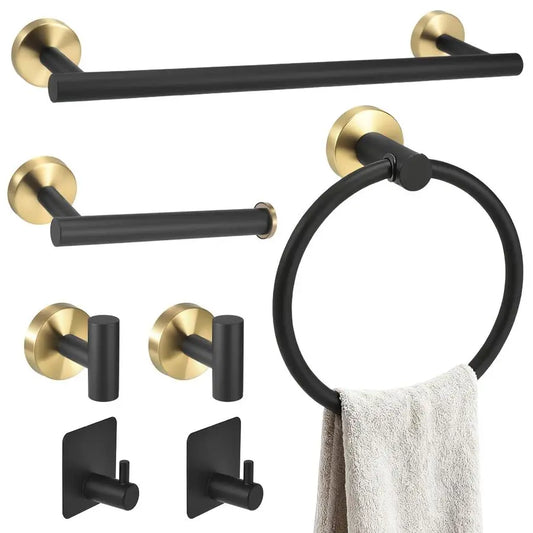 7 Piece Aluminum Bathroom Accessories Set With Towel Bar