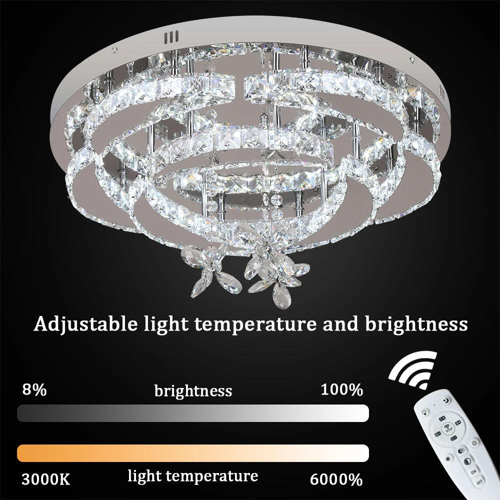 VETRULUS Luxury K9 Crystal Chandelier Modern Ceiling Pendant Light Dimmable