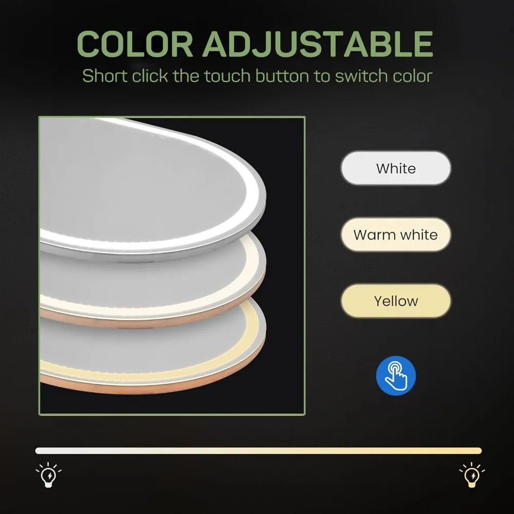 High-concerned LED Lighted Mirror With Tri Color Lighting Aluminum Frame