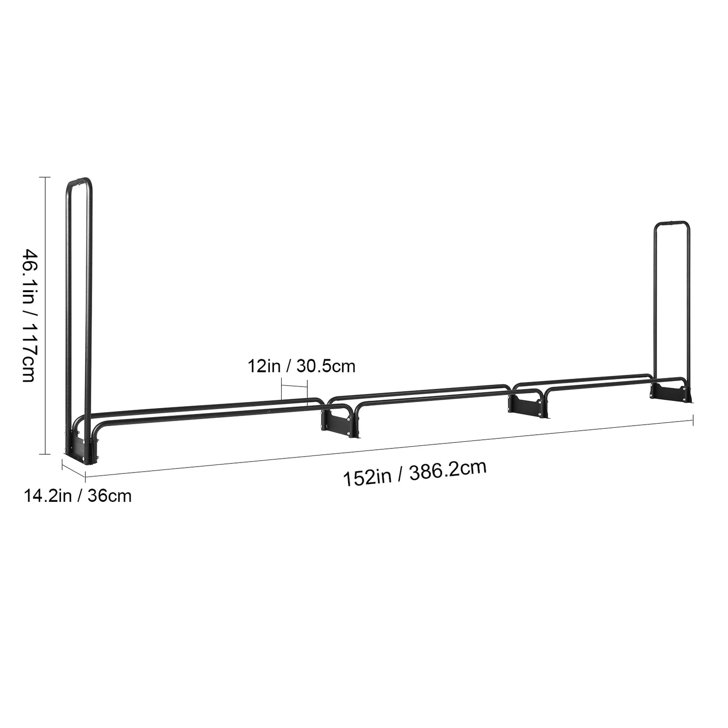 SucceBuy Outdoor Firewood Rack With Cover And Heavy Duty Holder