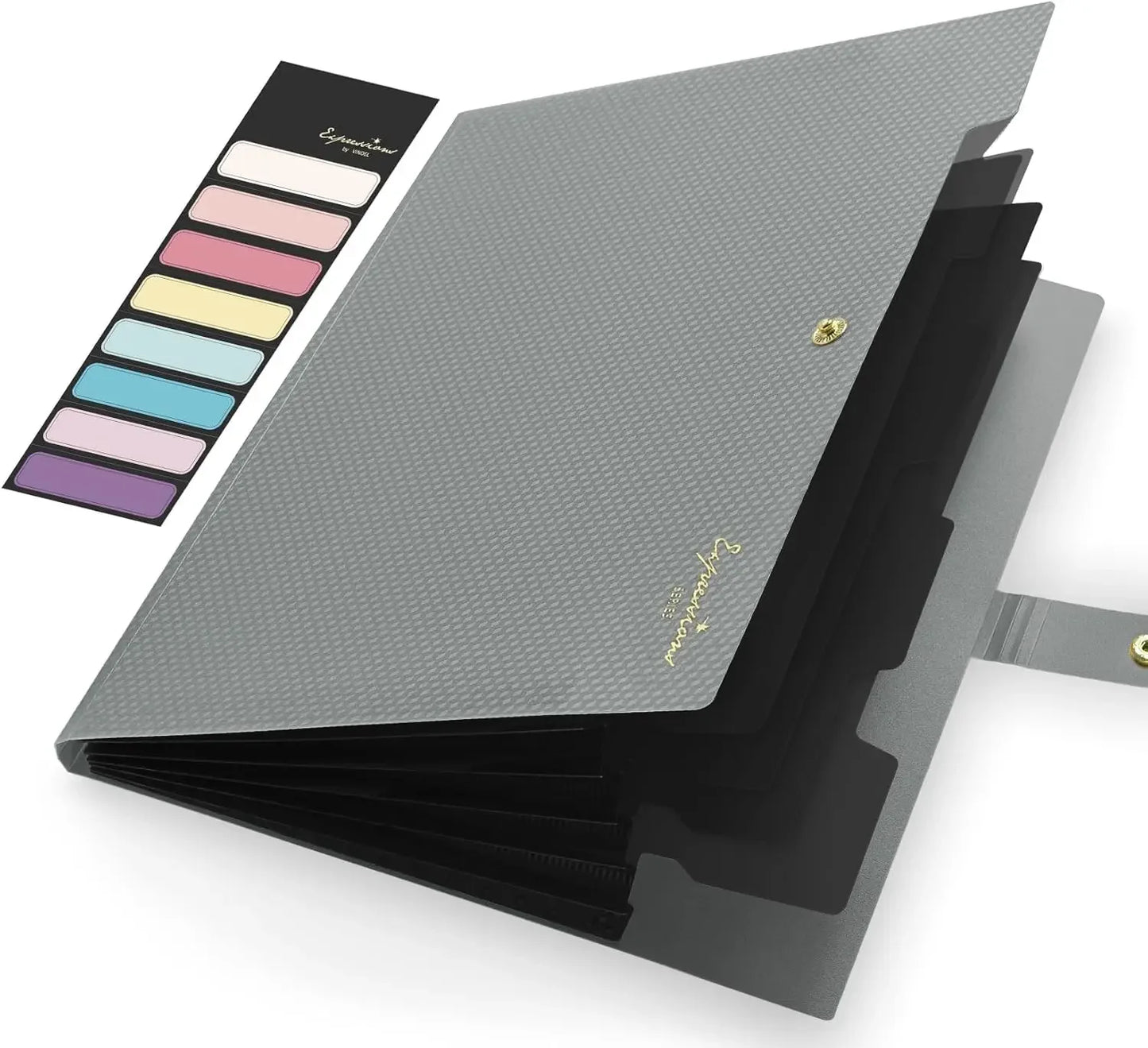 Expandable File Folder With 5 Pockets Polypropylene Organizer Office