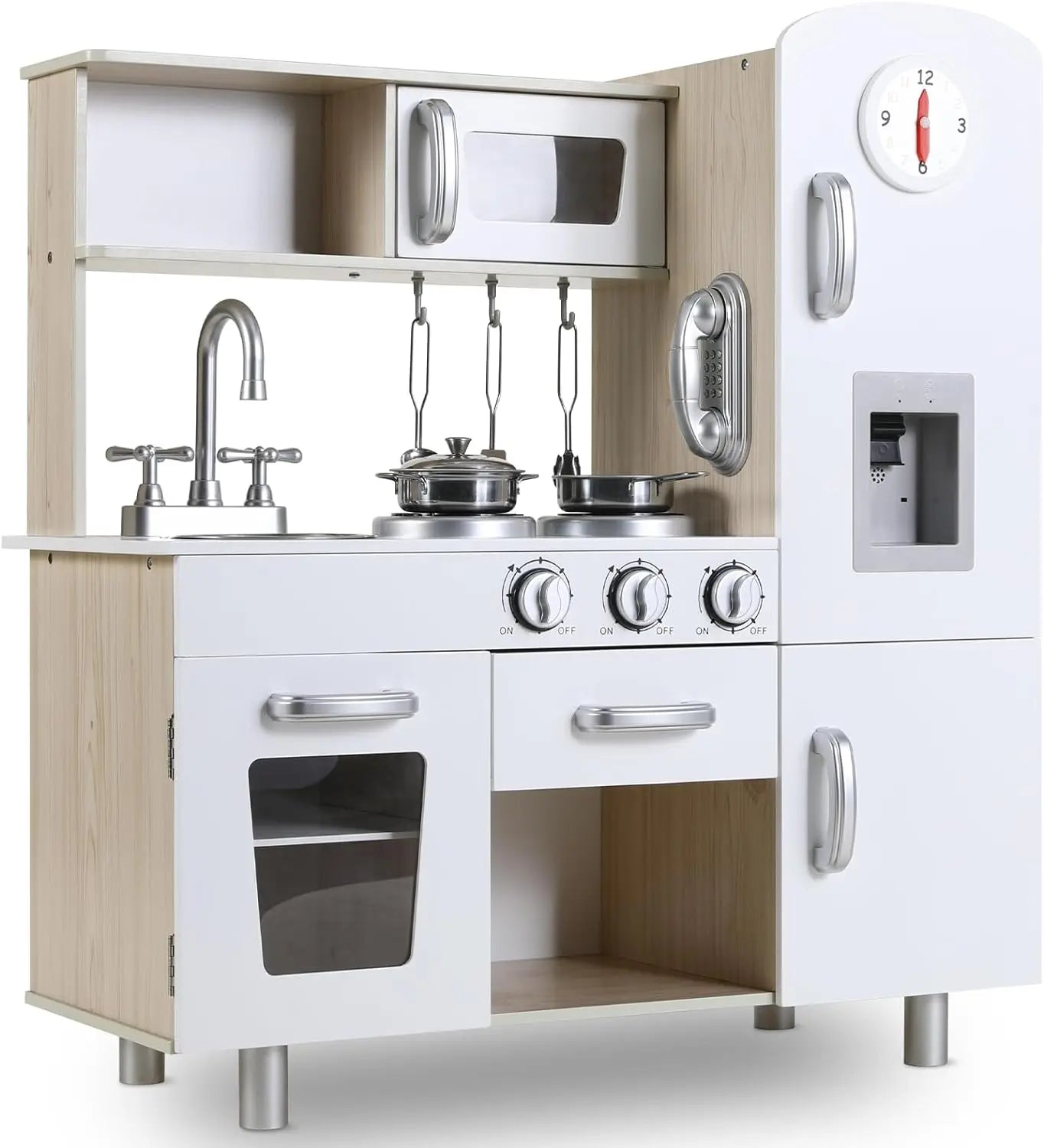 Wooden Pretend Play Kitchen Set With Lights And Sounds