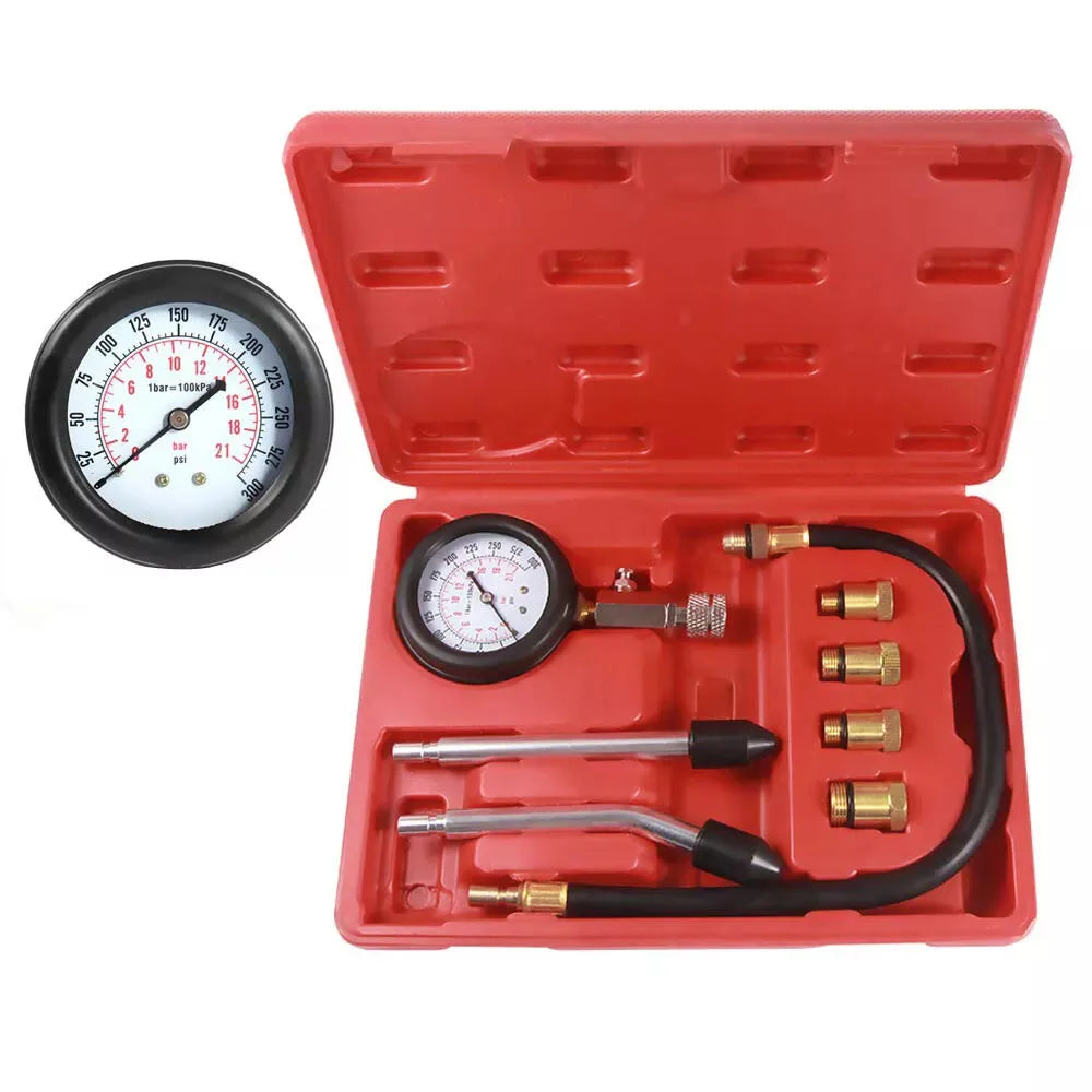 Petrol Engine Cylinder Compression Tester Kit For Automobiles And Motorcycles