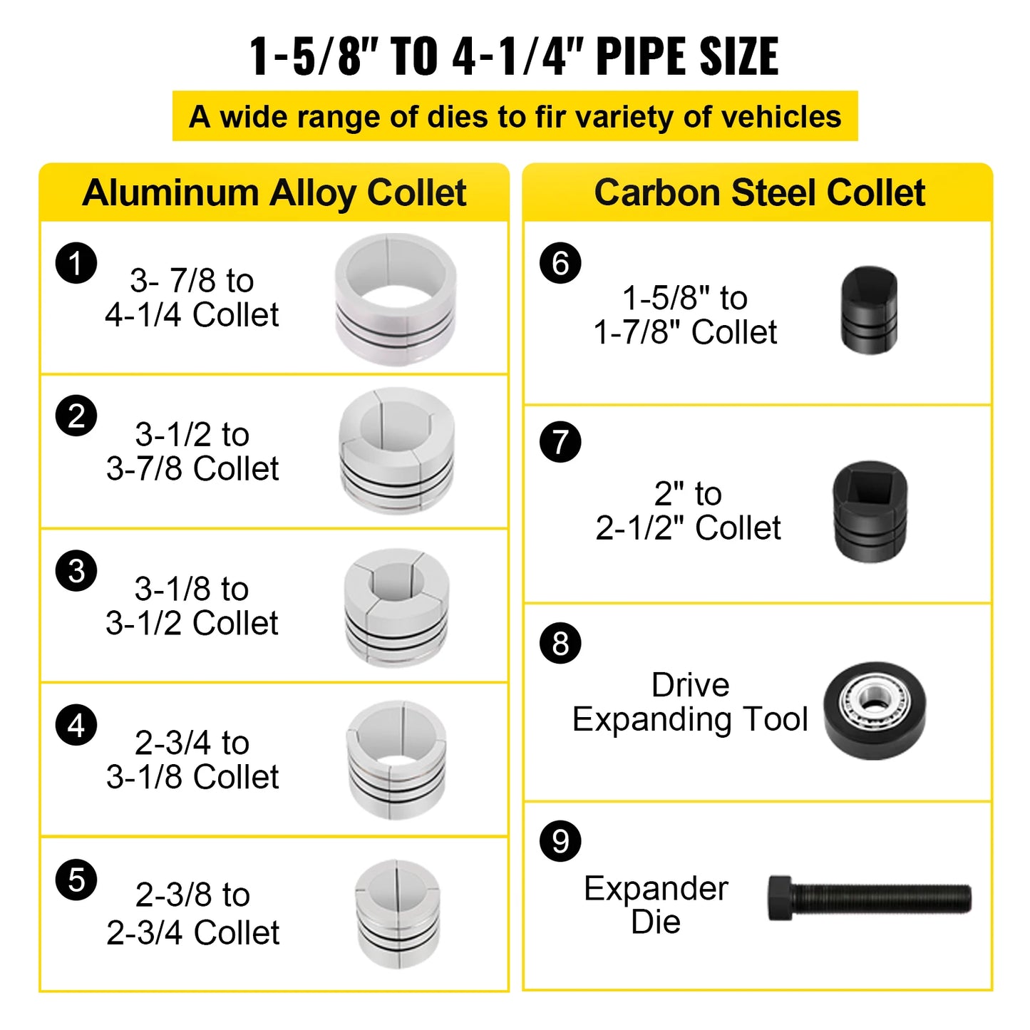SucceBuy 10 Ton Hydraulic Exhaust Pipe Expander Kit