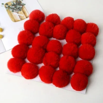 Fluffy Faux Fur Pom Poms For Keychains Hats Scarves DIY