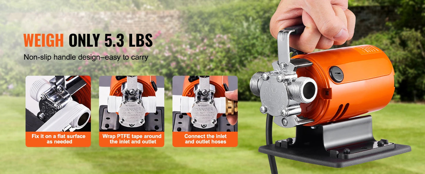 SucceBuy Water Transfer Pump 120V 360 GPH Portable Electric Pump