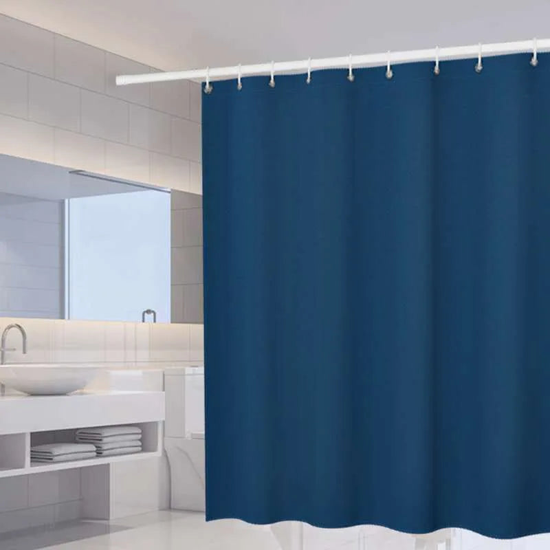 Polyester Fabric Shower Curtain Liner Mildew Proof Waterproof With Hooks