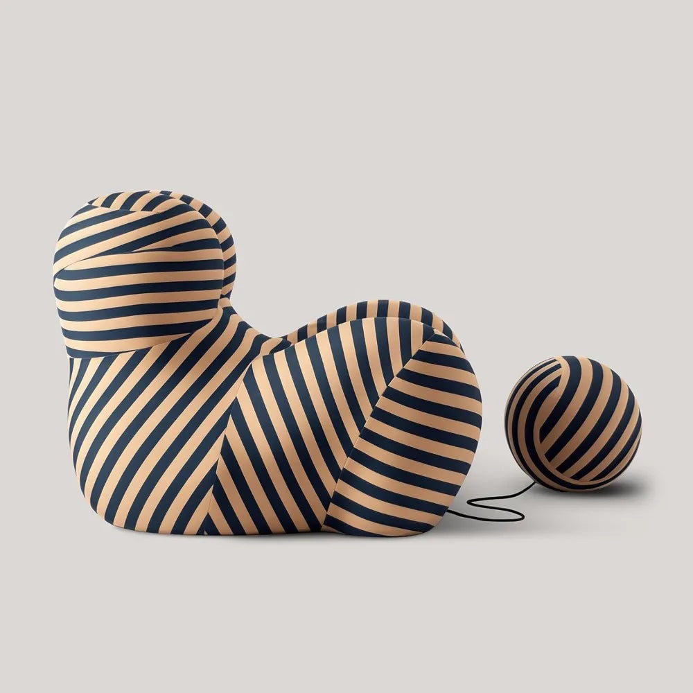 ZHUOTING Sofa Chair With Round Ottoman Modern Single Sofa