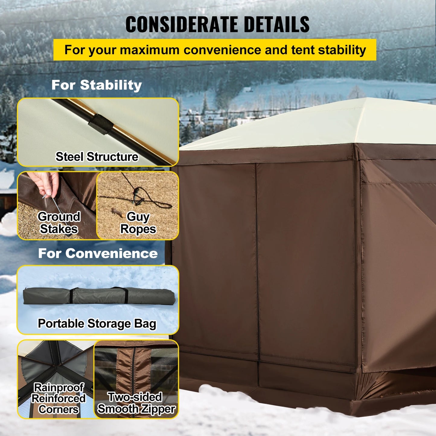 SucceBuy Pop Up Camping Gazebo Shelter for Outdoor Parties
