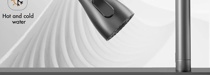 MYQualife 304 Stainless Steel Waterfall Kitchen Sink Digital Display Faucet