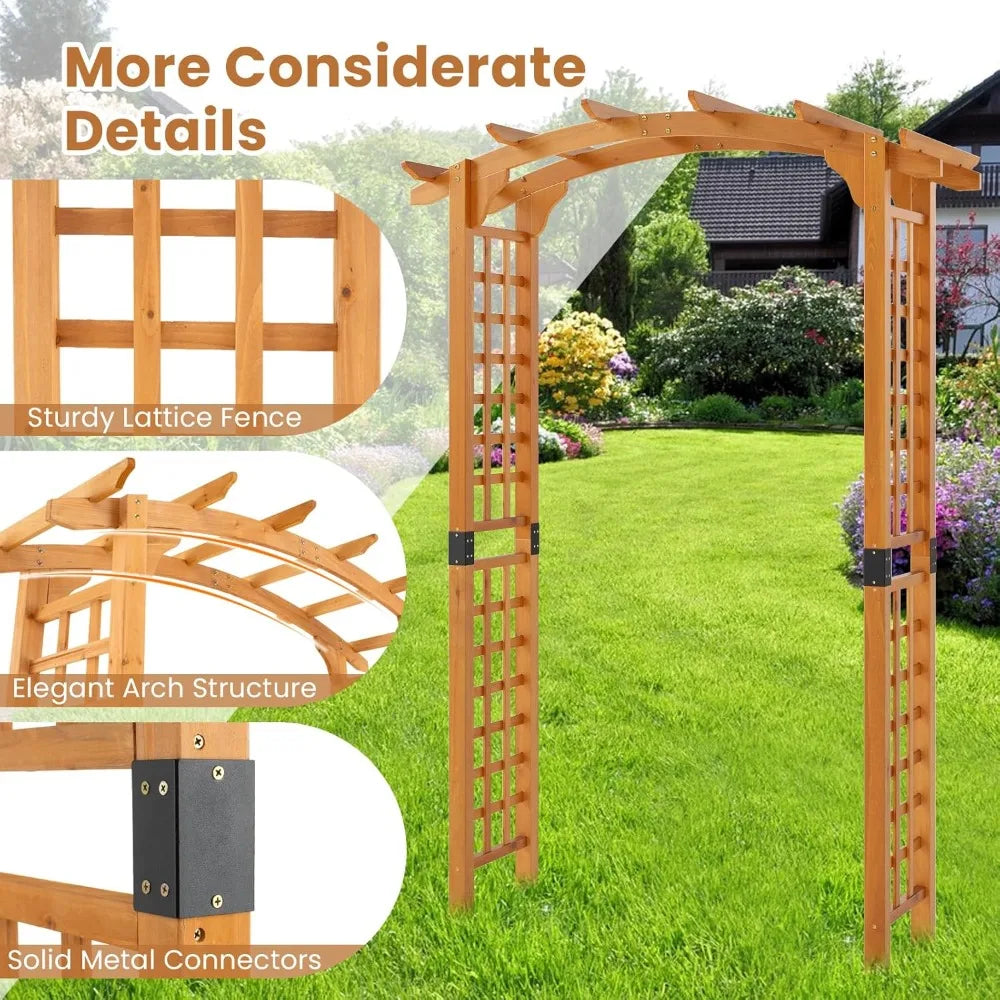 Wood Garden Arbor Trellis For Climbing Plants And Wedding Ceremony