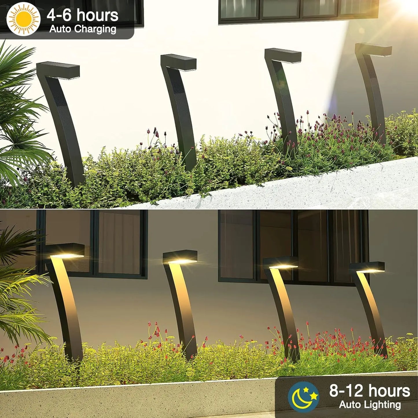 KPSTEK 6Pack Solar Pathway Lights Outdoor LED Auto On Off